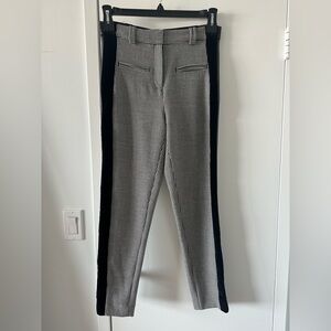 Kooples Houndstooth Pants with Leather and Velvet Strip